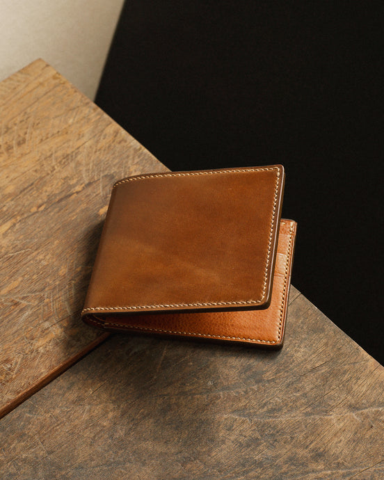 Shell Cordovan Heritage Wallet - Bourbon x Minerva Brown